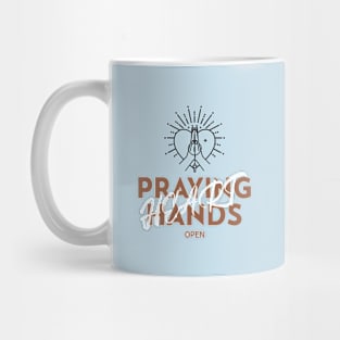 Praying Hands Open Heart Christian Mug